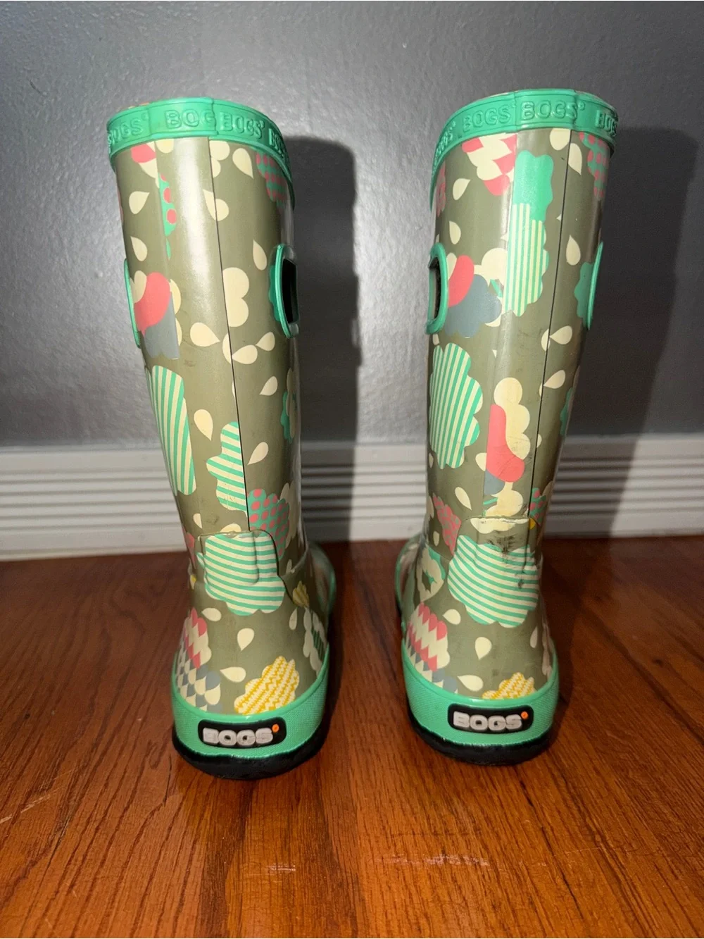 BOGS Kids Rain Boots Cloud Print Waterproof Insulated Size 13 Toddler